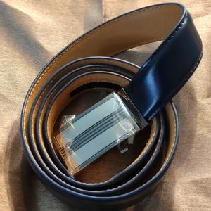 Vera Pelle navy men's leather belt size 44. Custom buckle. Never worn.